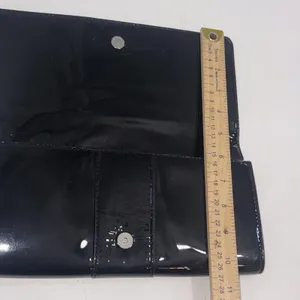 Michael Kors Buckle‎ Black Designer Old Money Minimalist Patent Leather Clutch thumbnail 9