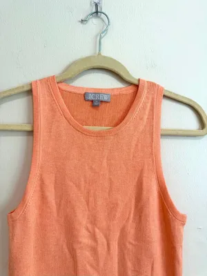 J.Crew Sweater Tank Orange Ribbed Silk Blend Style Preppy Summer Size M thumbnail 4