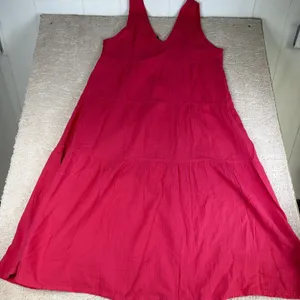 Women's NEW Quince Size XL 100% Organic Cotton Gauze Tiered Maxi Dress Pink thumbnail 7