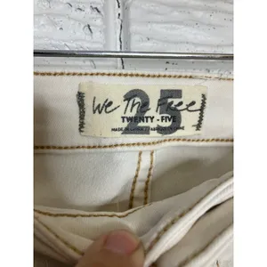 We the free white high rise flare jeans raw hem women's size‎ 25 trendy modern thumbnail 4