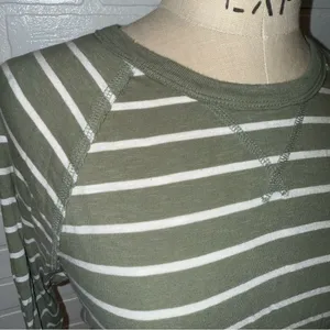 Aerie Olive Cropped Striped Long Sleeve Tee thumbnail 4