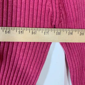 LL Bean Pink 100% Merino Wool Ribbed Turtleneck Sweater XL Regular 0RH25 Preppy thumbnail 5