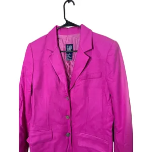 GAP Women's Hot Pink Wool‎ Blend Blazer Classic Button Career Jacket Size M thumbnail 2