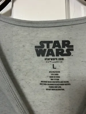 Star Wars Light Gray Logo Tee with Black Print thumbnail 3
