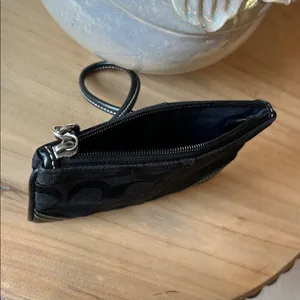 Coach Vintage Authentic Classic Black Logo Canvas Wristlet thumbnail 4