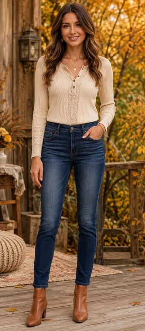 LOFT Blue Denim Jeans thumbnail 1