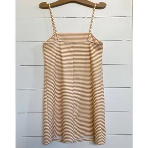 ZARA Orange White Spaghetti Stripe 90s Y2K Stretch Mini Dress -‎ S thumbnail 5