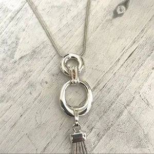 Charter club silver tone tassel chain necklace thumbnail 7