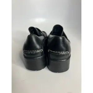 Y2K Bass Josephine black leather loafers lug sole women's size 9 Casual nautical thumbnail 4