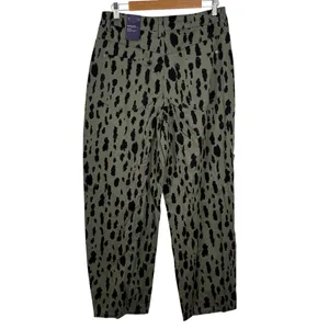 NWT Scoop Seamed Denim Barrel Jeans Wide Leg High Rise Leopard Print Olive SZ 6 thumbnail 11