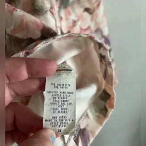 Vintage Pastel Floral Blazer Rose Garden Button Jacket Cottagecore M/L thumbnail 7