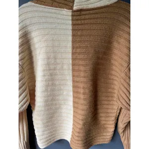 Anthropologie Colorblock Ribbed Knit Sweater Size L thumbnail 6