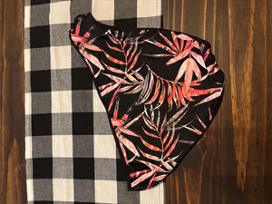 Freya medium bikini. Bottoms pink leaves Black thumbnail 4