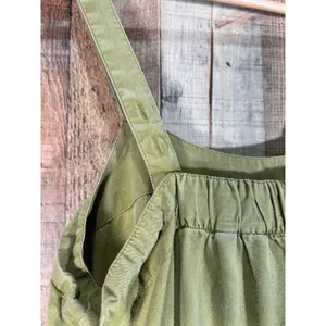 The Drop Olive Green Tencel Lyocell Tiered Maxi Dress Boho Earthy Utility Small thumbnail 7