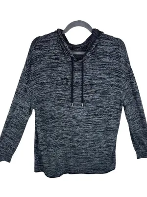 Wilfred Free Aritzia Black Hooded Lightweight Open Back Oversized Knit Top‎ S thumbnail 1