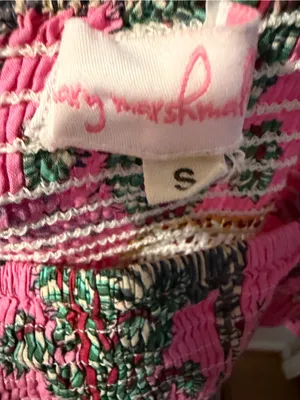Mary Marshmallow Pink Jungle Animal Smocked Maxi Dress S thumbnail 3
