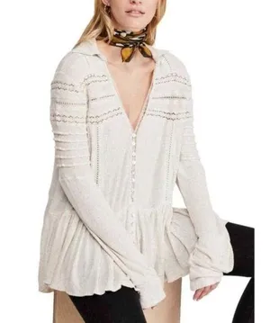 Free People Set to Stun White Top thumbnail 1