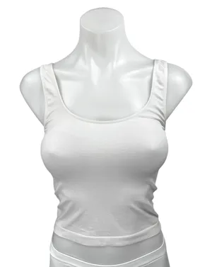 Aritzia Babaton Women's White Scoop Neck Sleeveless Cropped Tank Top Size XS thumbnail 1
