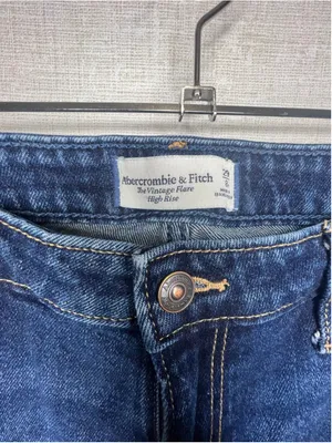 Abercrombie And Fitch Dark Wash Vintage Flare High Rise Denim Jeans thumbnail 4