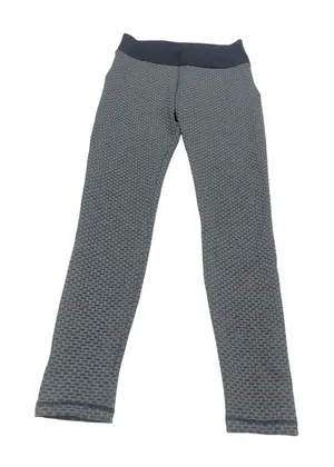 Women Dark Gray Black Textured Scrunch Butt Leggings High Rise Medium thumbnail 1