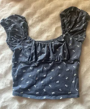 Hollister Ruffled Top Blue thumbnail 1