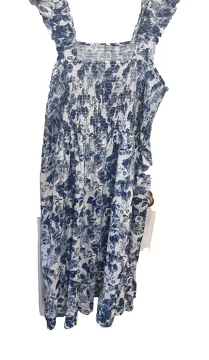The Drop Women's Kimi Ruffled Shoulder Smocked Midi Dress, Blue Floral, 3X, Plus thumbnail 1