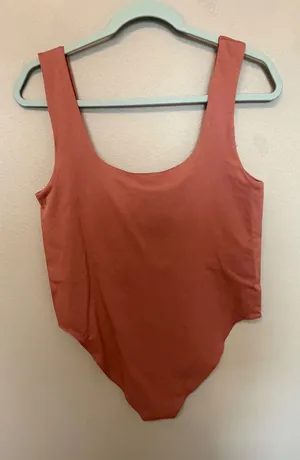 Target‎ Bodysuit Tank Scoop Neck Snap Closure Women's XL Rust Orange thumbnail 1