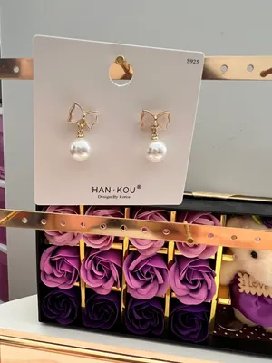 Gold Plated Pearl Earrings thumbnail 3