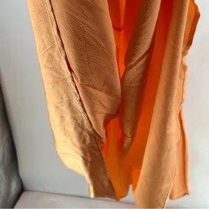 Young Fabulous & Broke Mara Dress Orange Plunging V-Neck‎ Satin Tiered Maxi M thumbnail 10