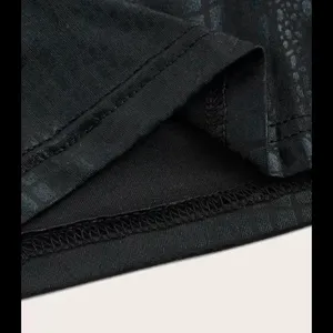Crocodile Embossed Backless PU Halter Top Size Lg NWT Black thumbnail 3