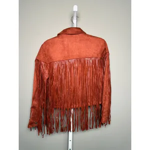 Juicy Couture Fringe Faux Suede Trucker Jacket Brown XS NWT Y2K Cowgirl‎ thumbnail 7