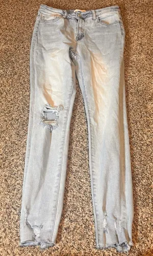 VERVET Los Angeles Womens Denim‎ Jeans Light Wash Distressed Frayed Hem Size 30 thumbnail 1