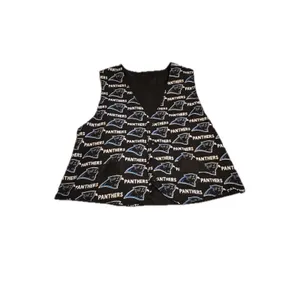 Carolina Panthers Vest Women Size M/L Black NFL Football Button Front thumbnail 6