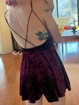 Silence + Noise Red / Purple Velvet Romper thumbnail 3