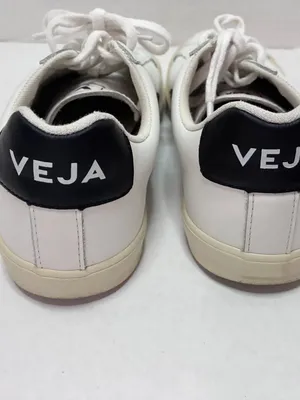 Veja Esplar Leather Low Sneaker White Black Logo - 37 (US 6) thumbnail 2