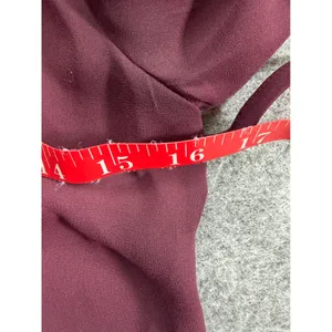 Sunday Best Aritzia Burgundy Lace Trim‎ Ruffle Neck Long Sleeve Mini Dress XS thumbnail 4