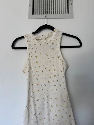 SKIMS Sleeveless White Dress with Gold Dot Pattern thumbnail 5