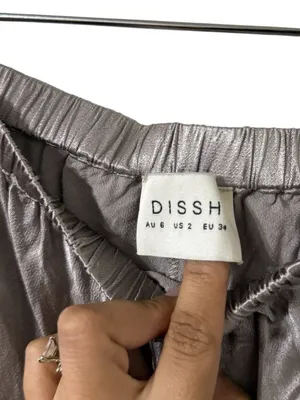 DISSH Simone Satin Silver Straight Pull On Pants Trousers thumbnail 8