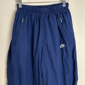 Vtg‎ Nike 90s ladies navy blue cotton athletic lounge pants size 24”medium thumbnail 2