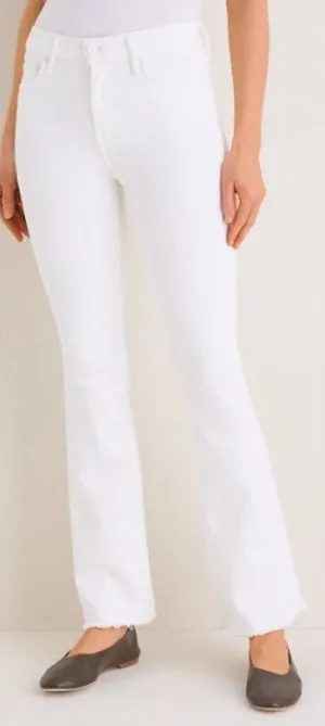 Mother The Hustler High Waisted Ankle Fray Jeans Fairest Of Them All White 24 thumbnail 1
