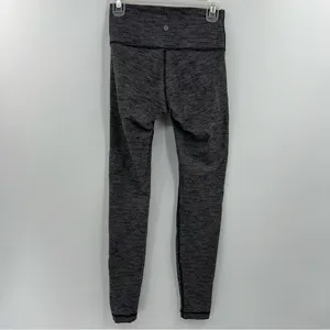 Lululemon Wunder Under Hi-Rise 28” Leggings 6 Variegated Knit Black Luon thumbnail 3