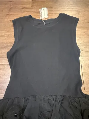 By Anthropologie Black Floral Peplum Top Size Medium NWT - C61-090 thumbnail 5