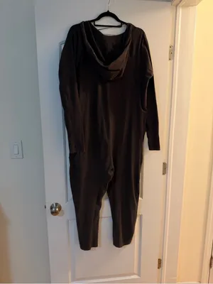Free People Hot Shot Long-Sleeve Onesie Washed Black Jumpsuit Size XS thumbnail 5