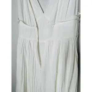 TOME White Accordion Pleated Sleeveless Flowy Bridal Maxi Dress Size 6 thumbnail 8