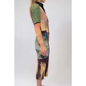 Free People x Arthur Apparel Fish Party‎ Box Pleat Shirt Dress Multi US 4 NEW thumbnail 2