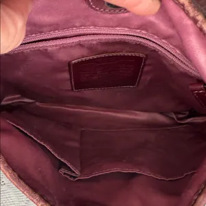 Coach Penelope signature plum purple sateen leather crossbody shoulder bag thumbnail 4