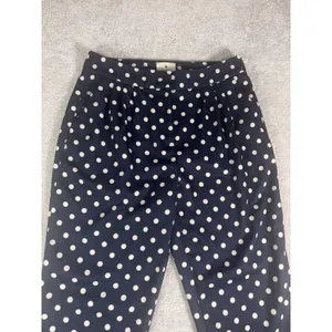Tuckernuck Conway Pants Womens Navy White Polka Dot High Rise Straight Leg M thumbnail 13