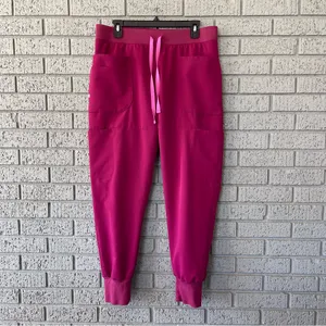 Figs Nepal Skinny Joggers Scrub Pants in Dark Magenta Size Large thumbnail 2