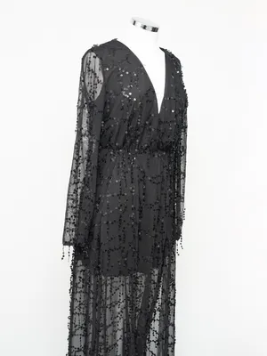 Miss Ord Sequin - Embellished Sheer Mesh Evening Gown thumbnail 10