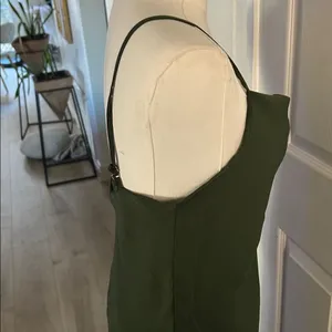 SUPESU Satin Midi Slip Dress Adjustable Spaghetti Strap, Green, Size XS, NWT thumbnail 8